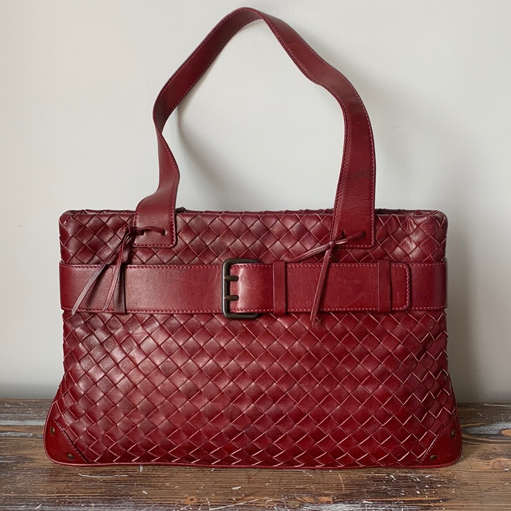 Woven Leather Handbag
